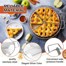Lot de 2 Emporte-Pièces Ronds en Acier Inoxydable pour Tartes, Gâteaux, 27 cm de Diamètre, pour Usage Commercial et Domestique (8 Tranches)