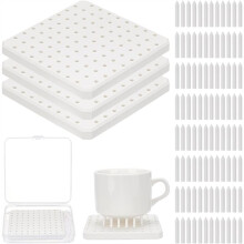 3 Pack Kiln Refractory Mat with 180 Pcs Kiln Stilts Support Nails for Pottery Studio, Home Kilns,DIY Ceramic Firing Tool