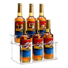 Porte-Bouteilles de Sirop de Café en Acrylique (Capacité de 6 Bouteilles), Support pour Bouteilles de Sirop pour Bar à Café, Porte-Bouteilles de
