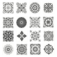 Mandala Painting Template Reusable 16 Pieces