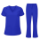Women's V-Neck Scrubs Set Blue M 2