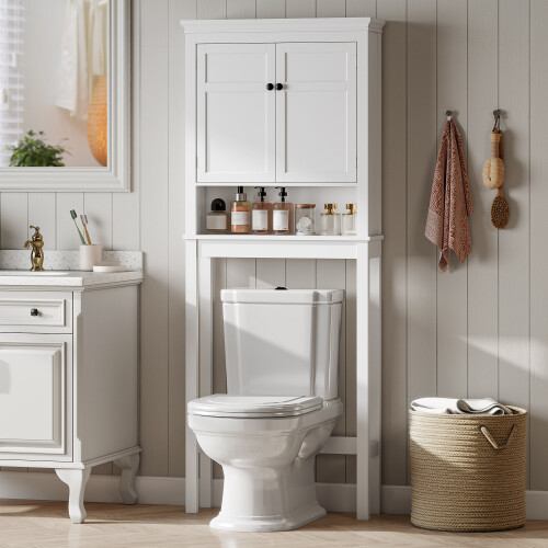 Homcom Estante sobre Inodoro Blanco 70 x 20 x 175 cm 1