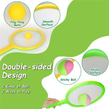 2-in-1 Werp- en Vangspel met Dubbelzijdige Paddles voor Kinderen Vanaf 3 Jaar. de Ultieme Buitenactiviteitenset, Perfect Buitenspeelgoed.