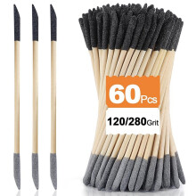 Schuurstaafjes 60 Stuks, 120/280 Korrel Dubbelzijdig Schuurpapier voor Plastic Modellen, Hout en Hobbywerk