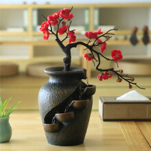 Vase Cascade D'Intérieur Simulant un Arbre Décoratif pour Bureau, Petite Rocaille, Décoration de Salon, Bureau, Prise Américaine
