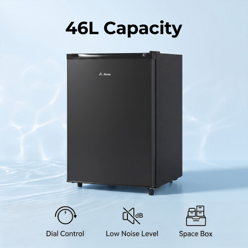 46L Freestanding Freezer, Single Door with Drawer, Black 2