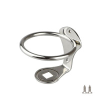 2X Drickshållare för Enkelring med Öppen Ring Design Marine Boat Rv- Polerade Delar Marine Grade Rostless Steel Cup Holdare
