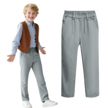 Boys School Uniform Pants Stretch Cotton Chino Navy Khaki