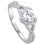 Sterling Silver Infinity Knot Heart Ring with Colorless CZ 3