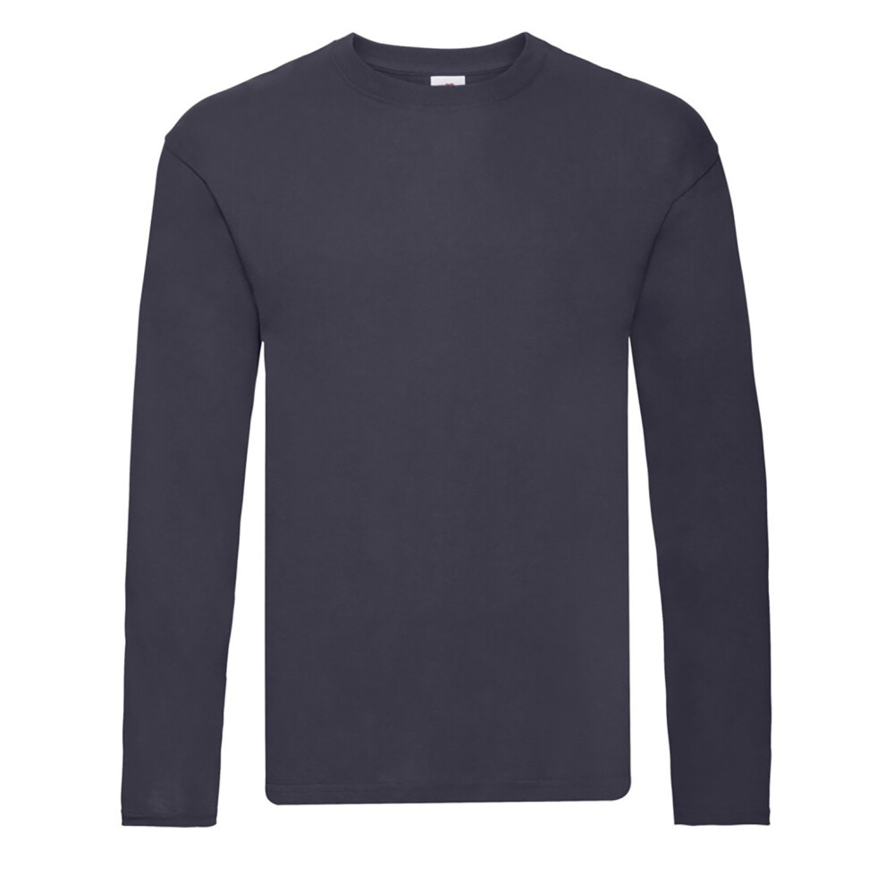 Fruit Of The Loom (Xxl, Deep Navy) Mens Iconic 150 Classic Long-Sleeved T-Shirt