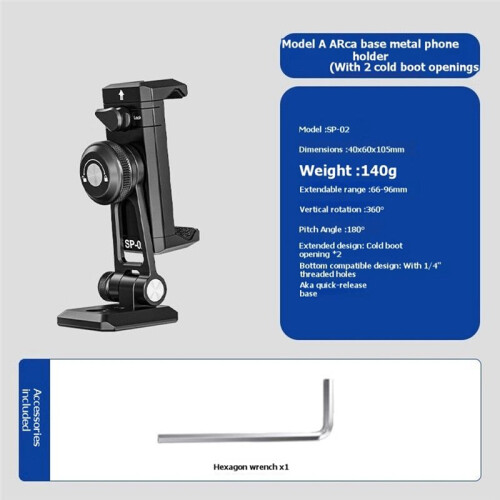 NEEWER Metall-Smartphone-Stativadapter mit Arca-Swiss-Basis und Blitzschuh 1