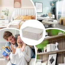 4X Paniers de Rangement Empilables Organisateur de Placard Empilable Portable Fournitures D'Organisation de Cuisine Bacs de Rangement pour Salle de