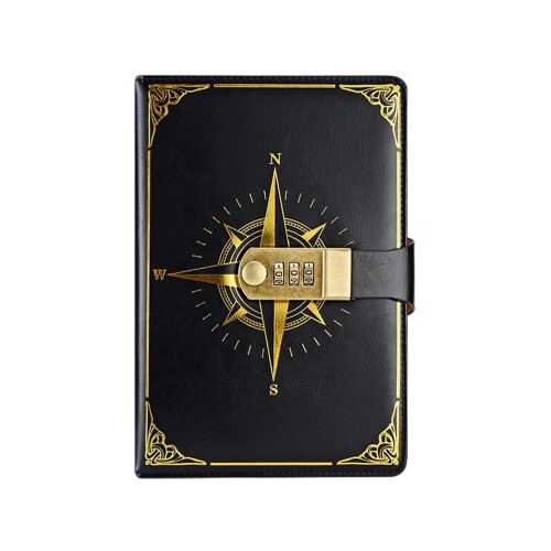 A5 Password Notebook with Lock Imitation Leather Vintage 1