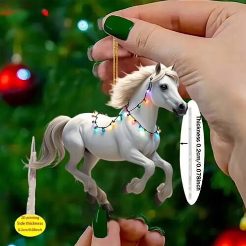 2D Acrylic Christmas Ornament White Lightweight Durable