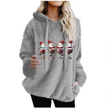 Women's Christmas Sherpa Fleece Oversized Hoodie
