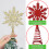 Snowflake Tree Topper Gold Red Glitter Iron Star 1pc 4