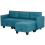 'L' Shape Modular Sofa, with Storage - Light Blue 2