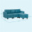 'L' Shape Modular Sofa, with Storage - Light Blue 5