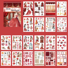 Pre-Cut Journaling Sticker Book Fashion Coffee Pet Vintage