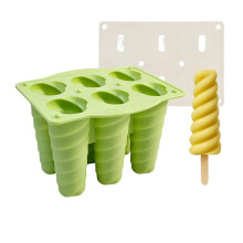 Silicone Molds - Unique Spiral Ice Maker for Homemade Summer Treats Green