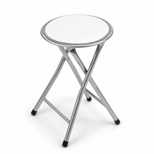 Oypla Oypla White Padded Folding Breakfast Kitchen Bar Stool Seat
