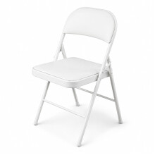Oypla Heavy Duty White Padded Folding Metal Desk Office Chair Seat