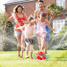 Rociador de Agua Al Aire Libre para la Diversión de Verano de los Niños con 8 Tubos Flexibles para Juegos en el Jardín Azul
