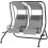 Canopy Swing 2 Separate Relax Chairs w/ Handrails and Removable Canopy Grey 2