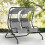 Canopy Swing 2 Separate Relax Chairs w/ Handrails and Removable Canopy Grey 3