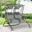 Canopy Swing 2 Separate Relax Chairs w/ Handrails and Removable Canopy Grey 4