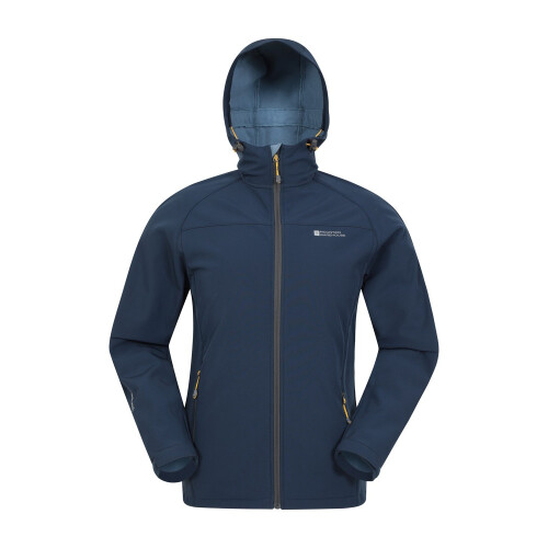 (L, Blue) Mountain Warehouse Mens Exodus Waterproof Soft Shell Jacket