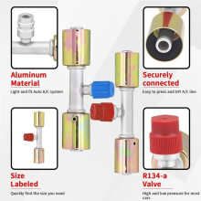2PCS Air Conditioning AC Fitting Set, 8 10 180 Straight High Pressure Valve for Safe Operation
