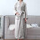 Women's Terry Cloth Flannel Bathrobe Grey Double Pockets 4