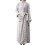 Women's Terry Cloth Flannel Bathrobe Grey Double Pockets 7