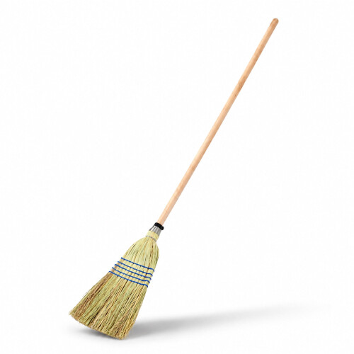 Oypla Oypla Coco Equestrian 150cm Grass Straw Stable Broom with Handle