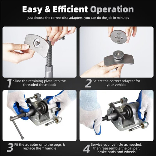 22pcs Disc Brake Caliper Compression Wind Back Tool Kit, Heavy Duty Brake Piston Caliper Compression Tool for Brake Pad