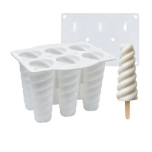 Silicone  Molds - Unique Spiral Ice  Maker for Homemade Summer Treats White