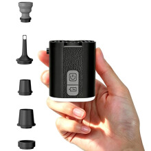 Electric Air Pump, Inflate and Deflate Air Pump with 5 Nozzles,Portable Air Pump with Lamp for Camping Air Mattress