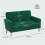 Two-Seater Velvet-Feel Sofa - Green 5