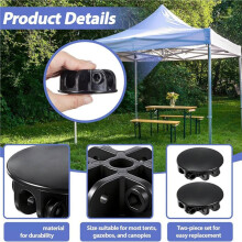 2 Pcs 4 Way Roof Center Bracket Connector, Canopy Gazebo Roof Replacement Parts for Outdoor Canopy Frame Repair