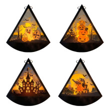 Lumières de Lanterne D'Halloween Sorcière Citrouille Château Décorations de Centre de Table pour Jardin Camping 4 Pièce