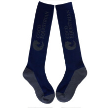 Coco Equestrian Blue Unisex Child Breathable Knee High Long Boot Horse Riding Socks - 1 Pair