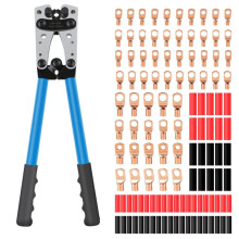 Professionelle HX-50B 6-50mm² Rotierende Matrizen Crimpzange für Kupferanschlüsse mit 120 Stück Elektrischen Anschluss-Sets