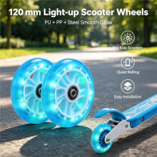 2 Stuk 120mm Lichtgevende Wielen Flits Scooterwiel Flitsende Lichten Wiel Kinderscooterwiel voor Kinderscooter Groen