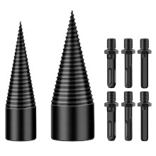 8 Pcs Wood Splitter Drill Bits, 50mm+32mm Firewood Log Splitter, Heavy Duty Electric Drill Cone Driver Removable