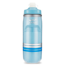 WEST BIKING 620ML Insulated Cycling Water Bottle 3-Layer Cold Keeping BPA Free Squeeze Leakproof Sports Water Bottle for Running