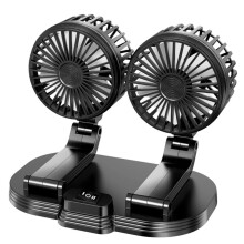Dual- Cooling Fan 360-Degree Rotation USB Electric Fan Car Interior Air Circulation Low Decibel Quiet Fan A