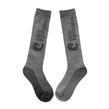 Coco Equestrian Light Grey Unisex Child Breathable Knee High Long Boot Horse Riding Socks - 1 Pair