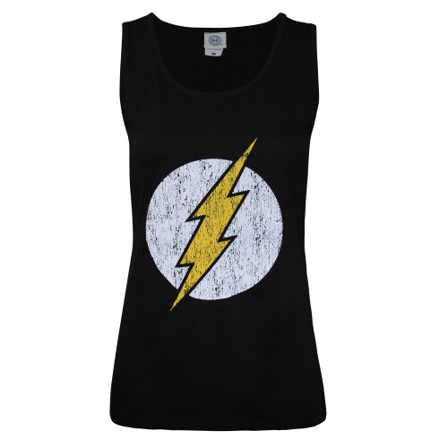 Flash (L, Black) Flash Womens/Ladies Distressed Logo Vest