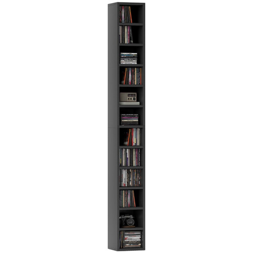 204 CD Tall Narrow Media Storage Tower - Black